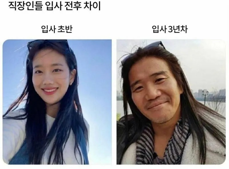 직장인들의 입사 전 후 차이