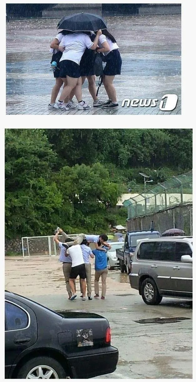 우산이 모자랄 때 남고와 여고의 차이