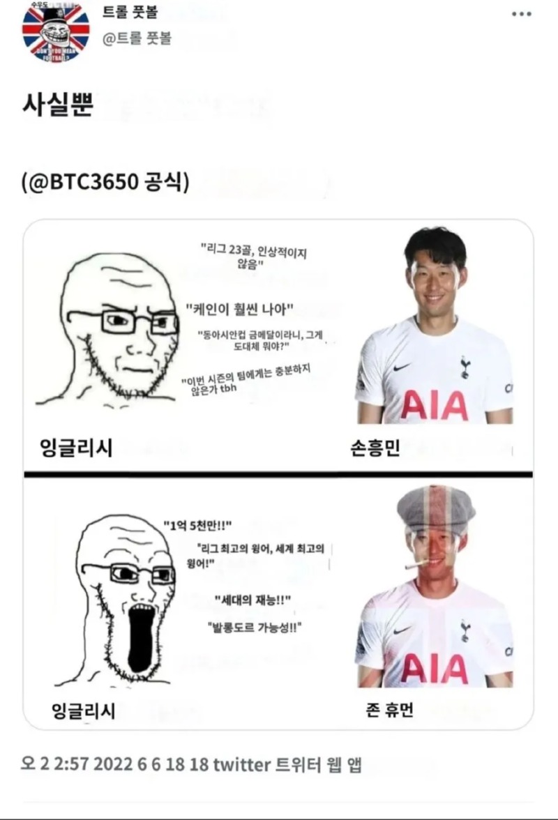 해외에서 떠도는 손흥민 짤