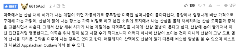 미국에서 산삼 포지션