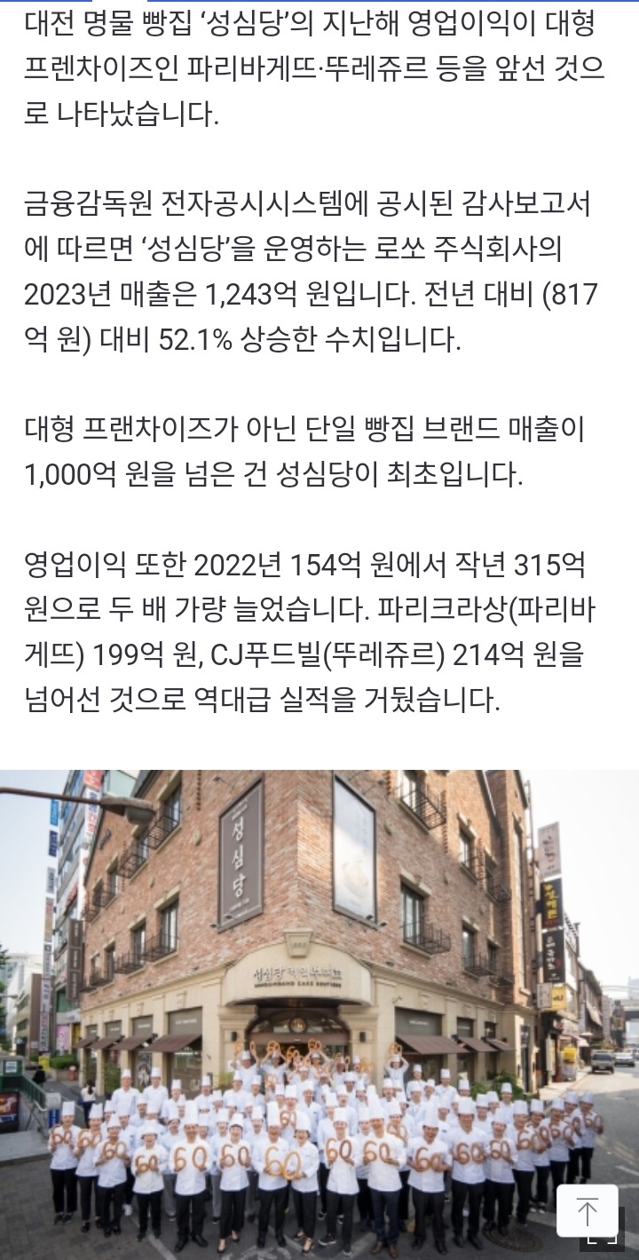 대전 대장 사업근황 (빠리바게트와 비교) 
