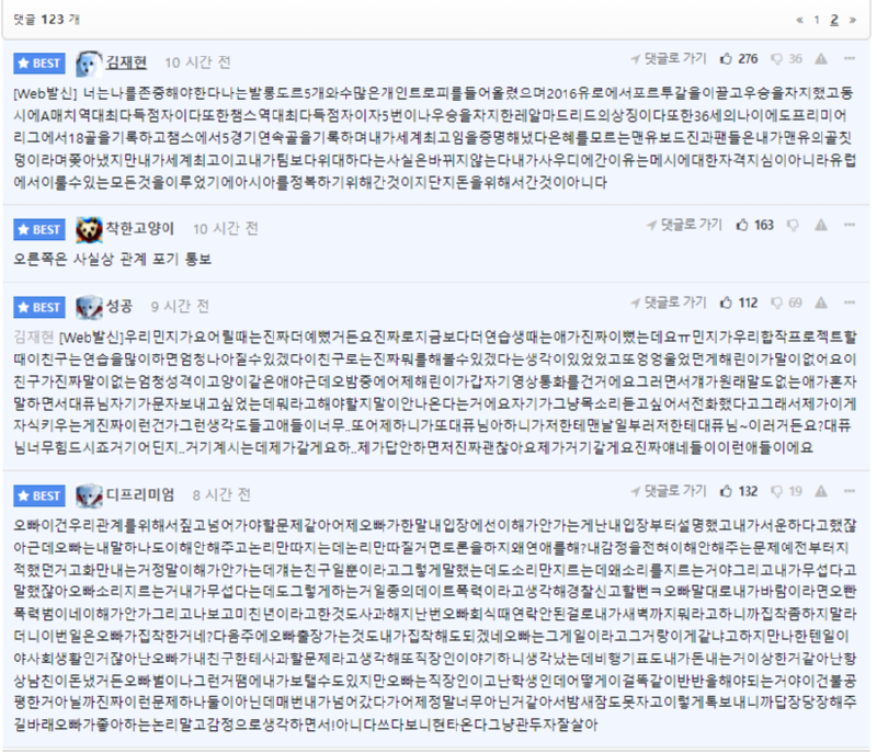 화났을때와 실망했을때의 문자 차이 