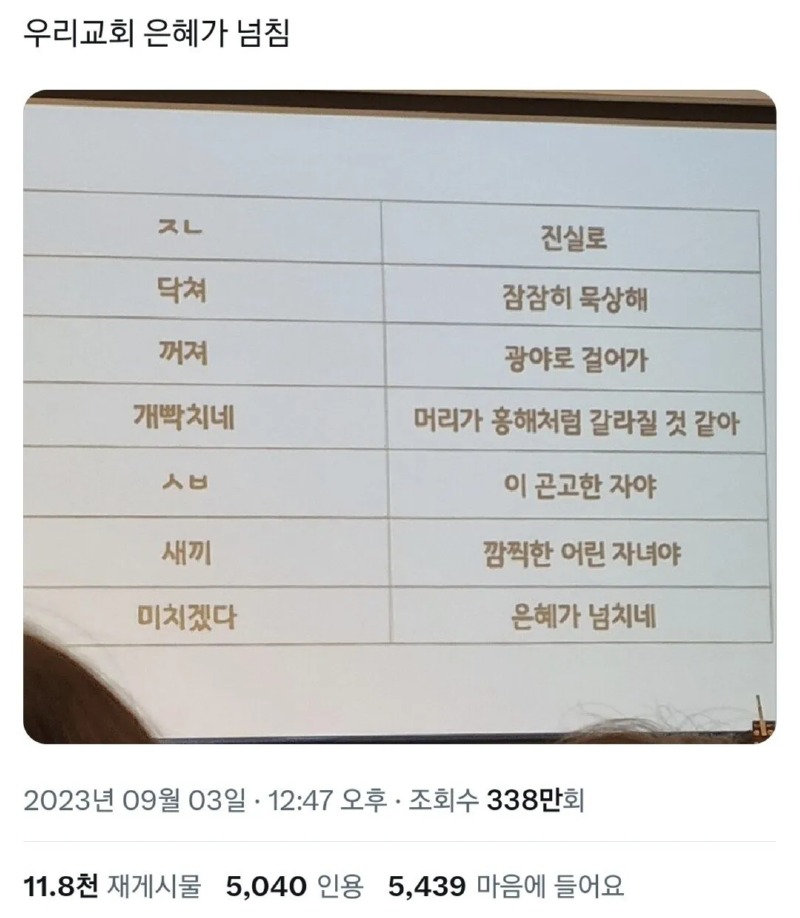교회에서 욕 대신 쓰라고 알려준 말