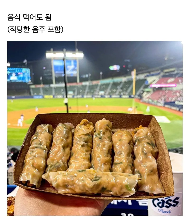 야구장이 천만 관중을 달성한 근본적인 이유>>금지하는게 없다.