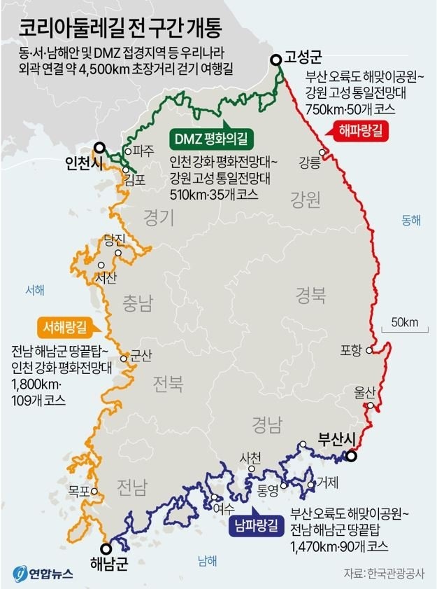 대한민국 둘레길 전구간 완성!!