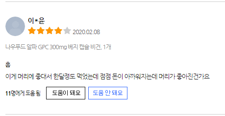 뇌 영양제 먹은 후기 글 