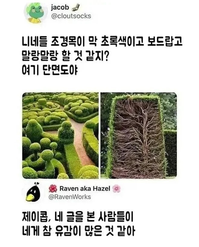 영화나 게임에서 조경수를 못 뚫는 이유 