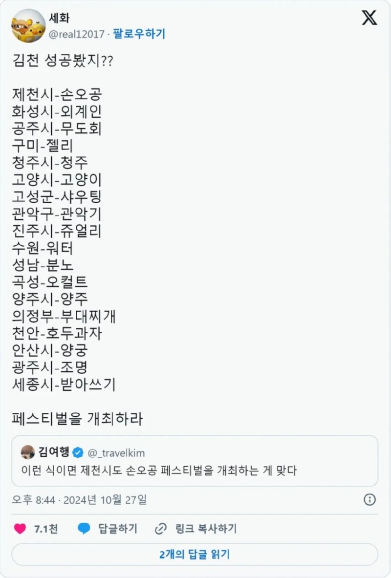 이번 김천시의 김밥축제로 인해 앞으로 개최 해야 할것들