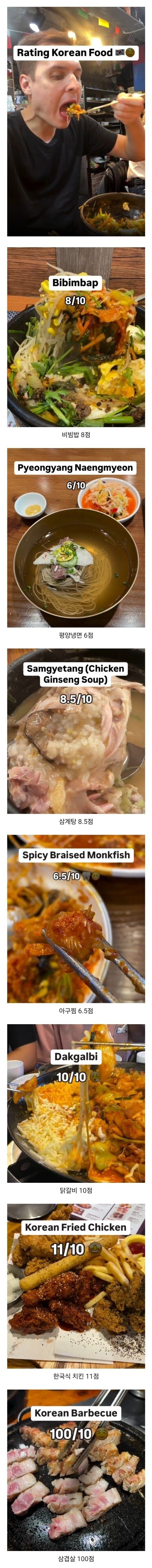 어느 독일인의 한국 음식 평점