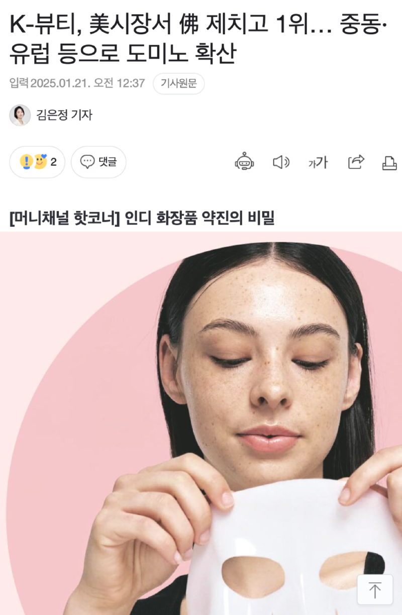 K-뷰티,미 뷰티 시장에서 프랑스 제치고 1위 