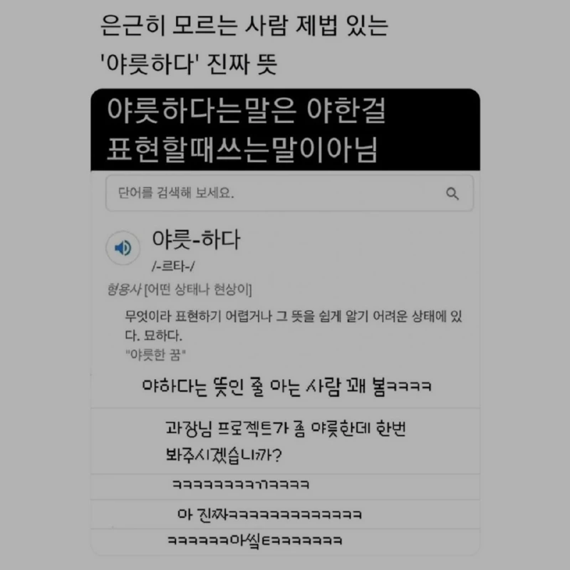 사람들이 잘 모르는 야릇하다의 진짜 뜻