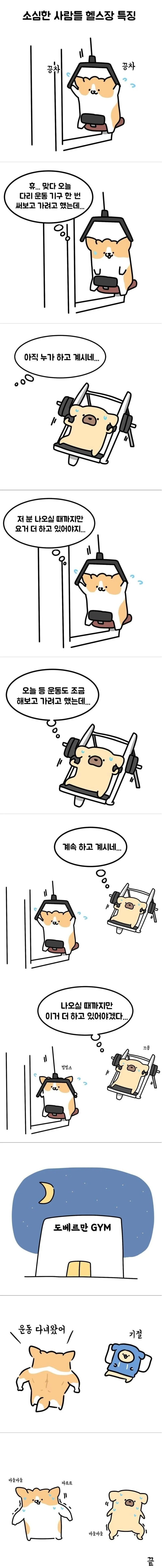 소심한 사람들 헬스장 특징