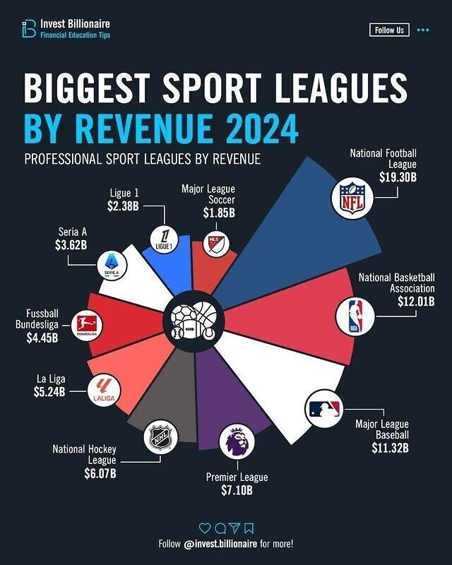 2024년 전세계 스포츠 리그 수익 순위