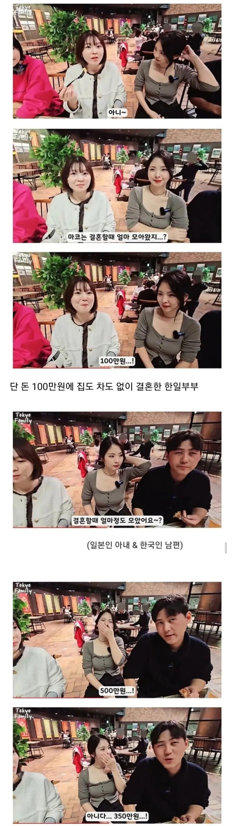 결혼에 대한 허들이 많이 차이나는 일본과 한국 