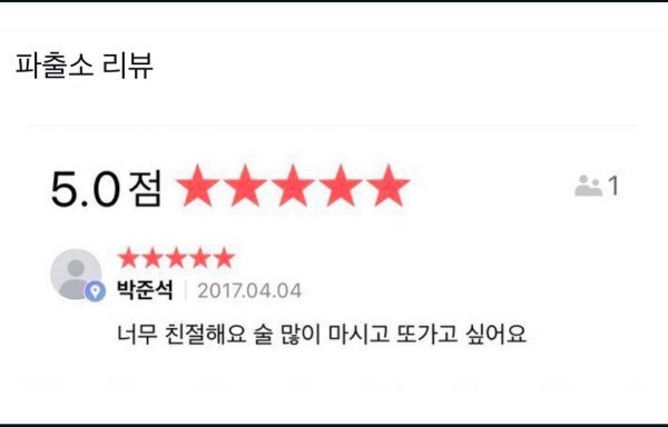 뭔가 이상한 5점짜리 리뷰 