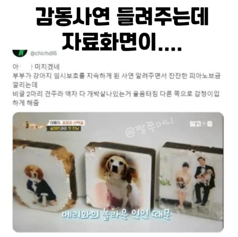 감동 사연 들려주는데 자료화면이....