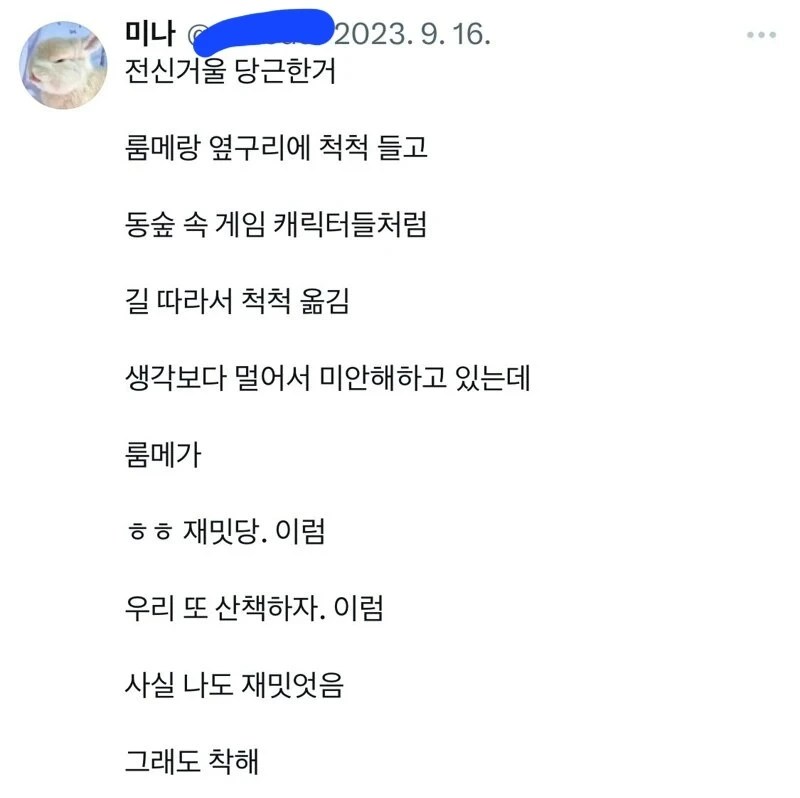룸메와 전신거울 당근 후기 