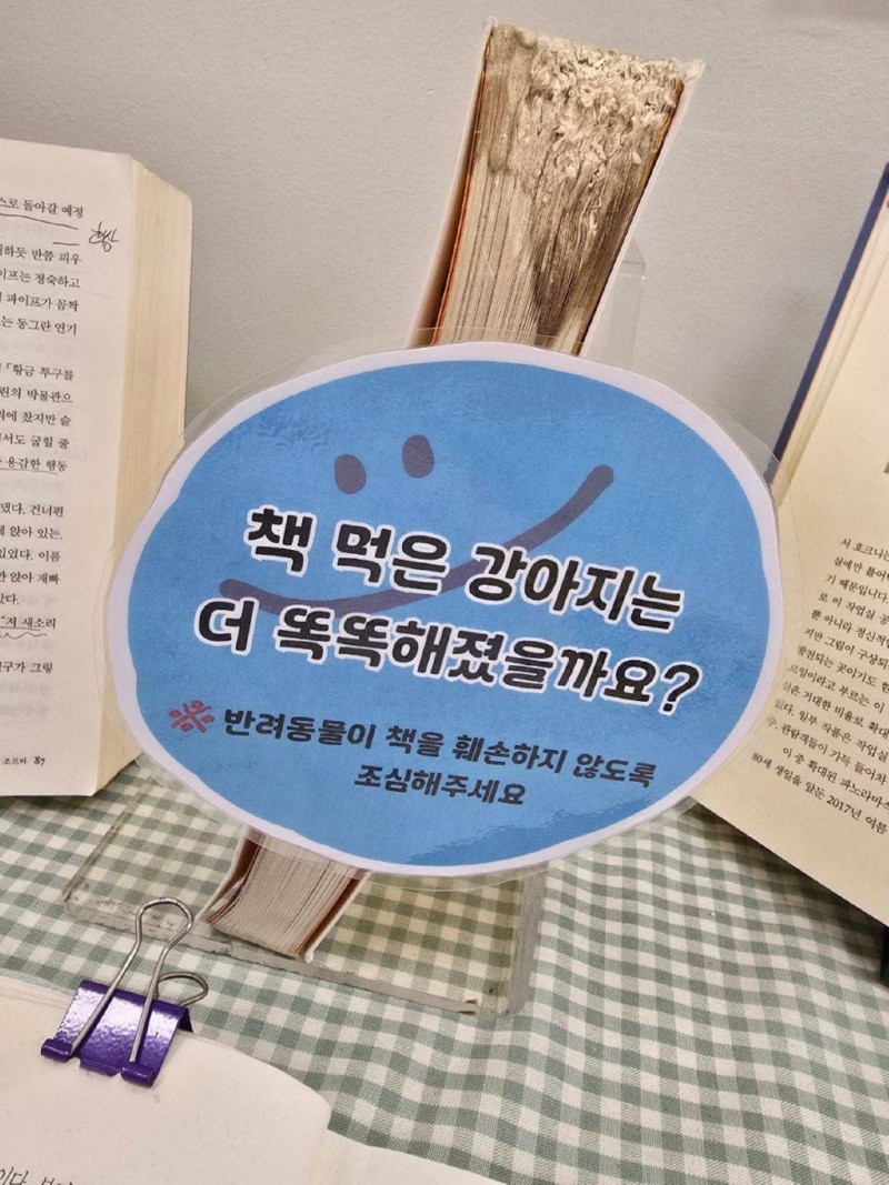 도서관에 비치된 책 훼손 사례들 