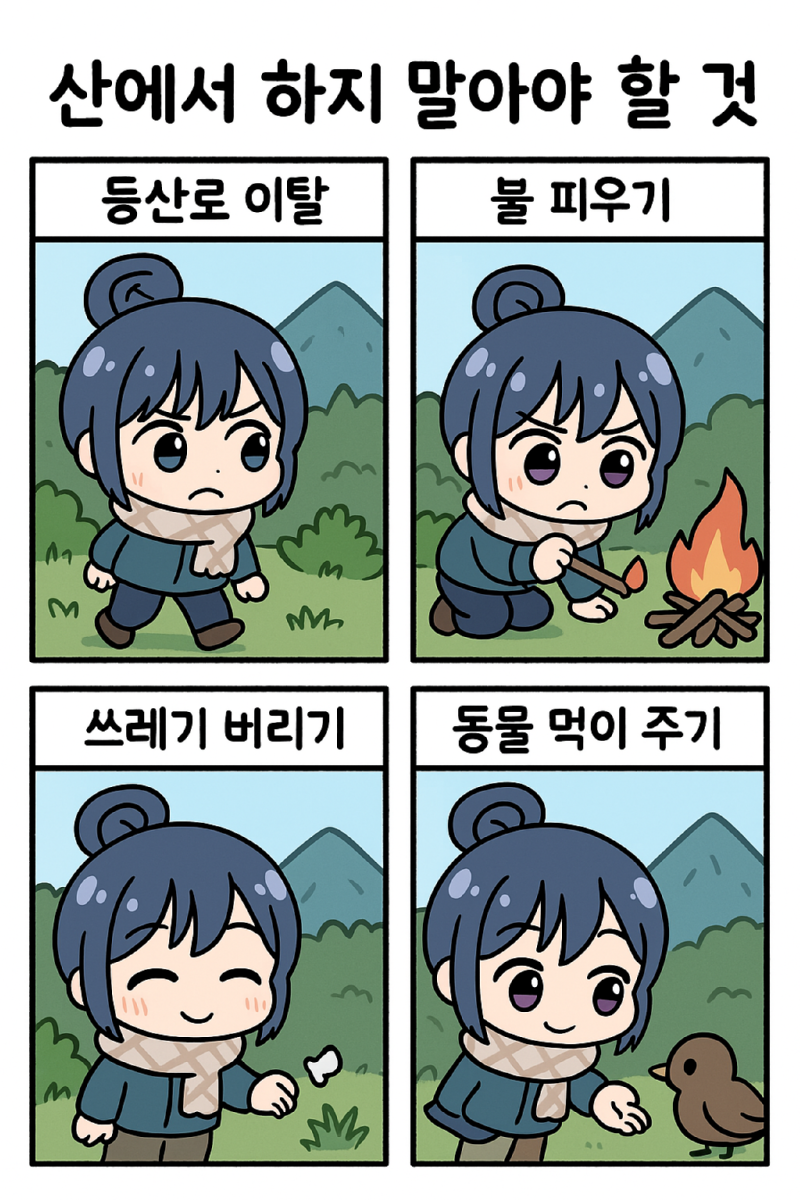 산에서 하지 말아야 할 것...jpg