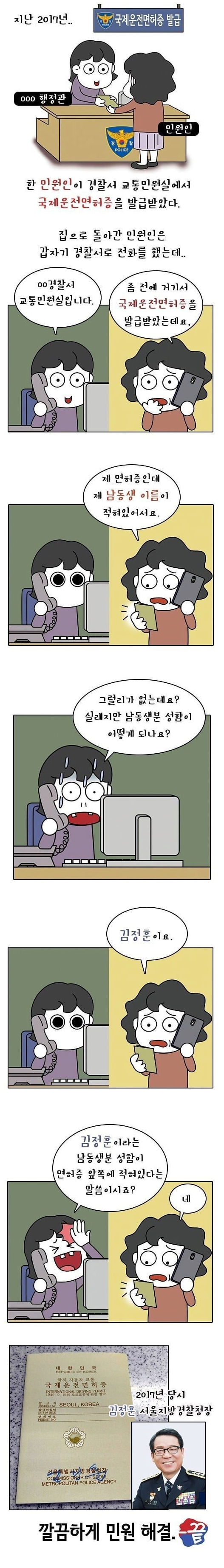 국제면허증 발급했는데 남동생 이름이 적혀있어요.jpg