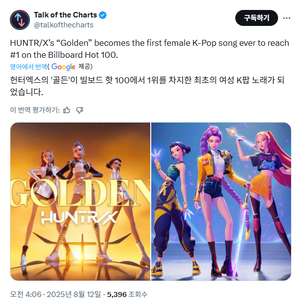 24년만에 걸그룹 빌보드 1위 , 케데헌 헌트릭스ㄷㄷㄷㄷ
