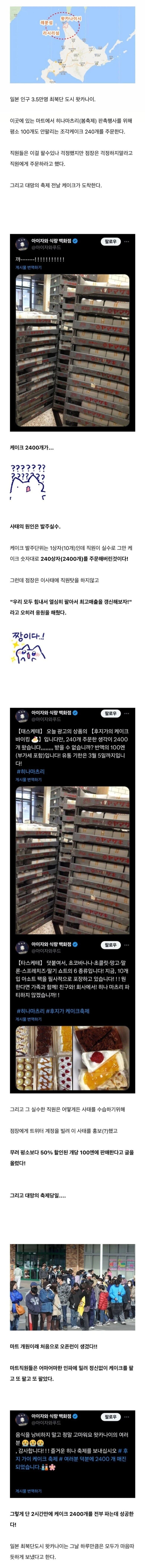 케이크 2400개 주문한 마트의 최후