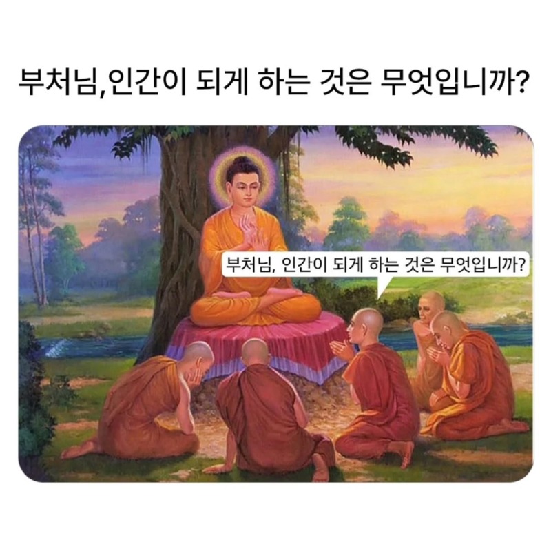 부처님 인간이 되게 하는것은 무엇입니까??
