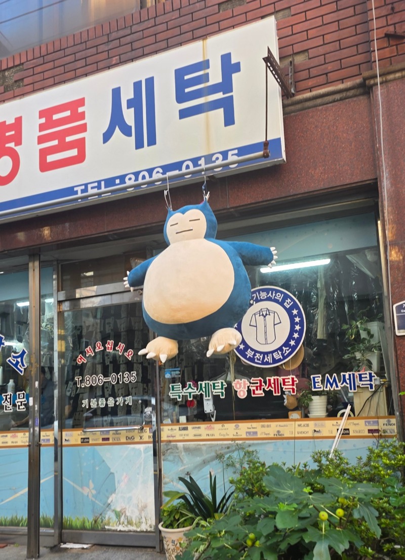 우리동네 세탁소에 누가 인형 맡겼나 봐