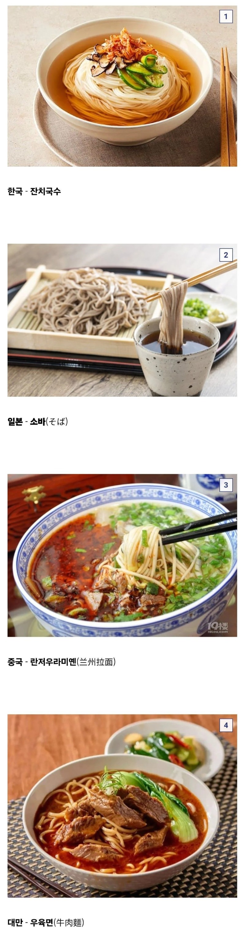 세계 각국을 대표하는 면 요리