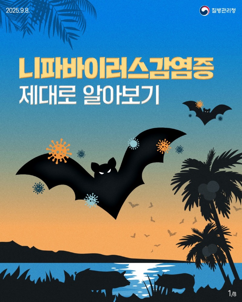 [질병관리청] 니파바이러스, 국내 1급 감염병으로 지정